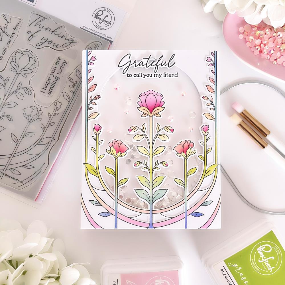 Pinkfresh Studio Press Plate: Art Deco Floral Arch (5A002CVW1GGC0)