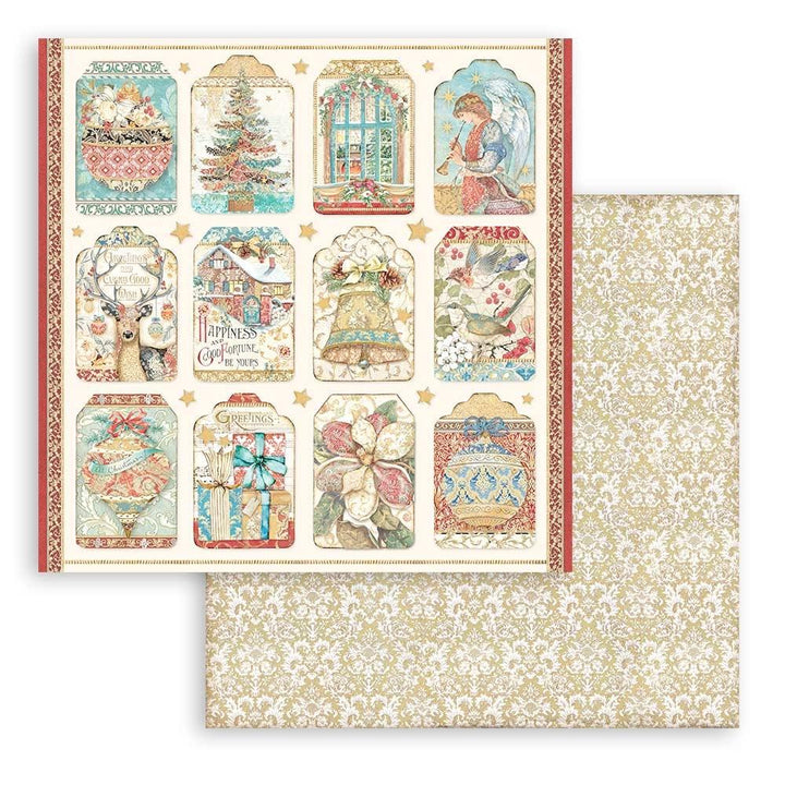 Stamperia Christmas Greetings 8"X8" Double-Sided Paper Pad, 10/Pkg (SBBS86)