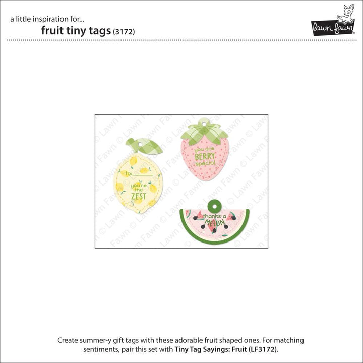 Lawn Fawn Lawn Cuts Custom Craft Border Die: Fruit Tiny Tags, 11/Pkg (LF3172)