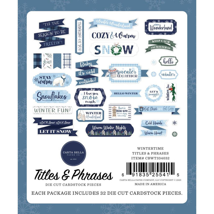 Carta Bella Wintertime Cardstock Ephemera: Titles & Phrases (WT334032)