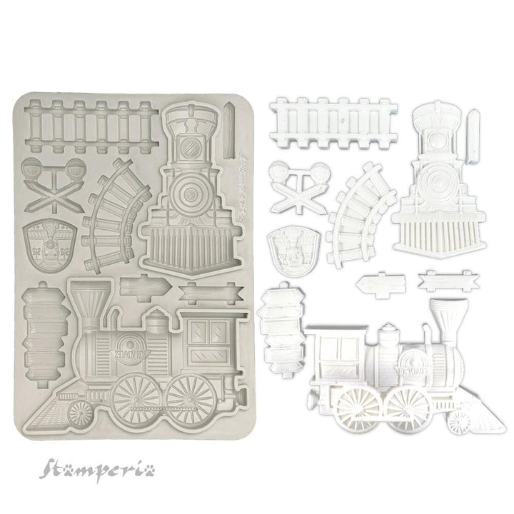 Stamperia Art Of Travelling A5 Silicone Mold: Train (KACMA549)