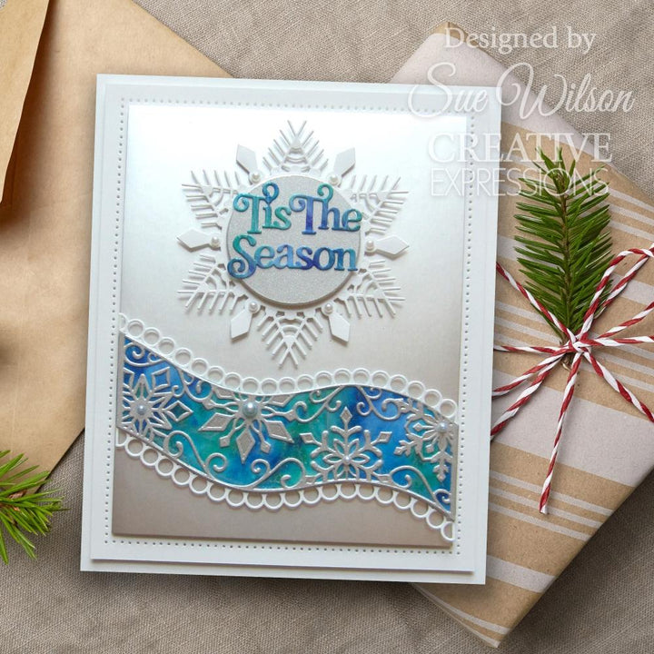 Creative Expressions Craft Dies: Festive Snowflake Ribbon Wave, By Sue Wilson (5A0028391GB5M)