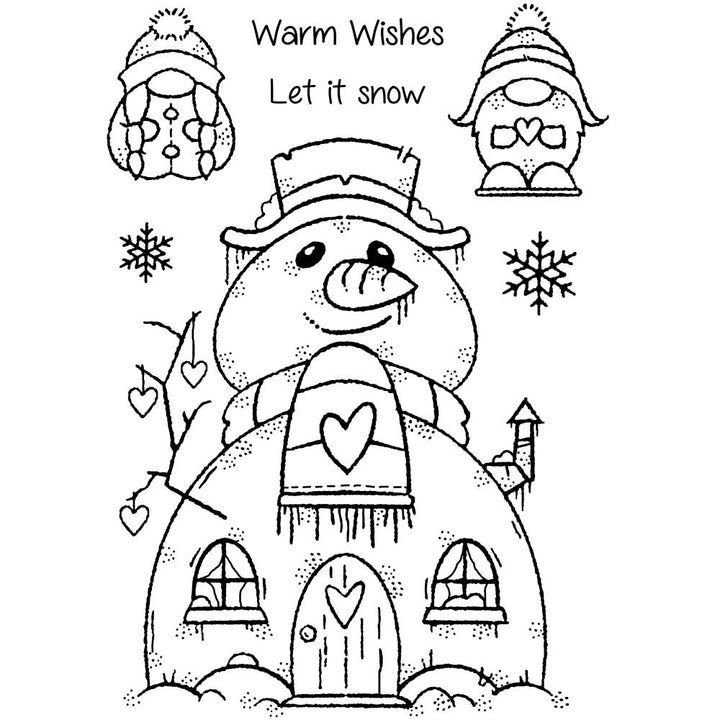 Woodware 4"X6" Clear Stamps Singles: Snow Gnomes (FRS1006)