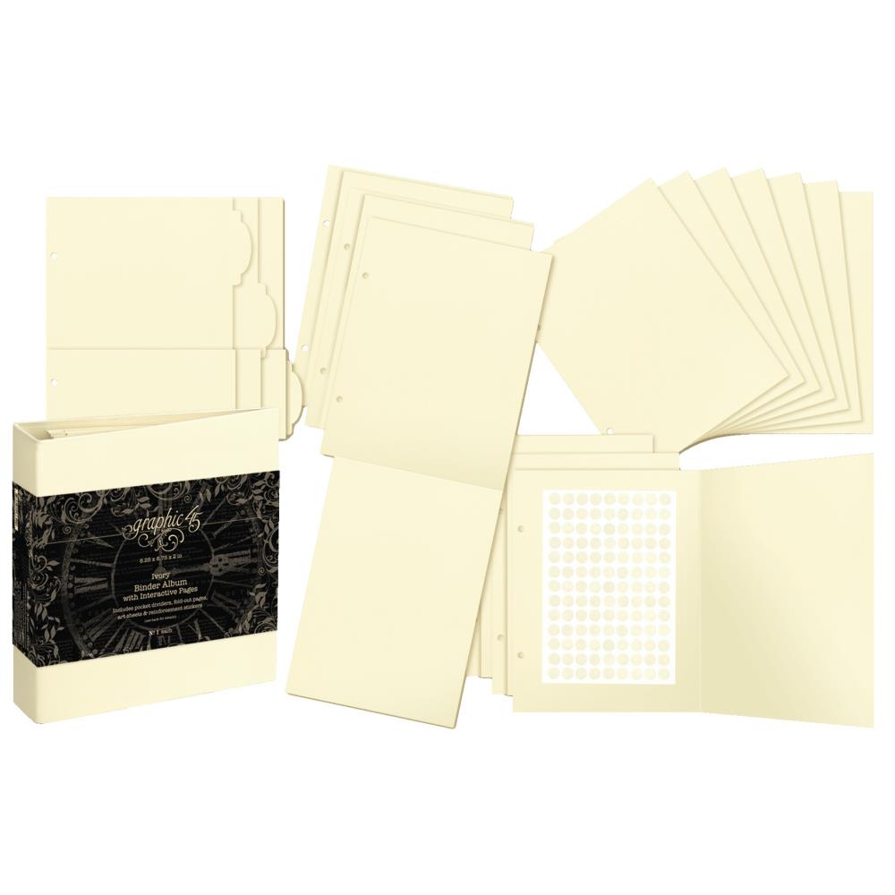 Graphic 45 Staples Binder Album With Interactive Pages: Ivory (5A00244M1G7G0)