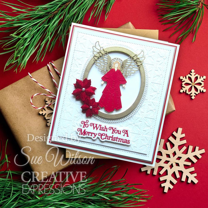 Creative Expressions Festive Shadowed Craft Die: To Wish You A Merry Christmas, By Sue Wilson (5A0028321GB59)