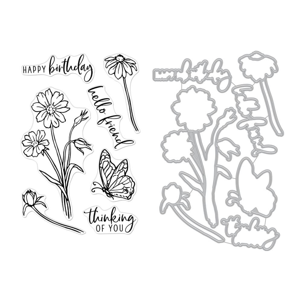 Hero Arts Clear Stamp & Die Combo: Wild Flowers (HASB391)