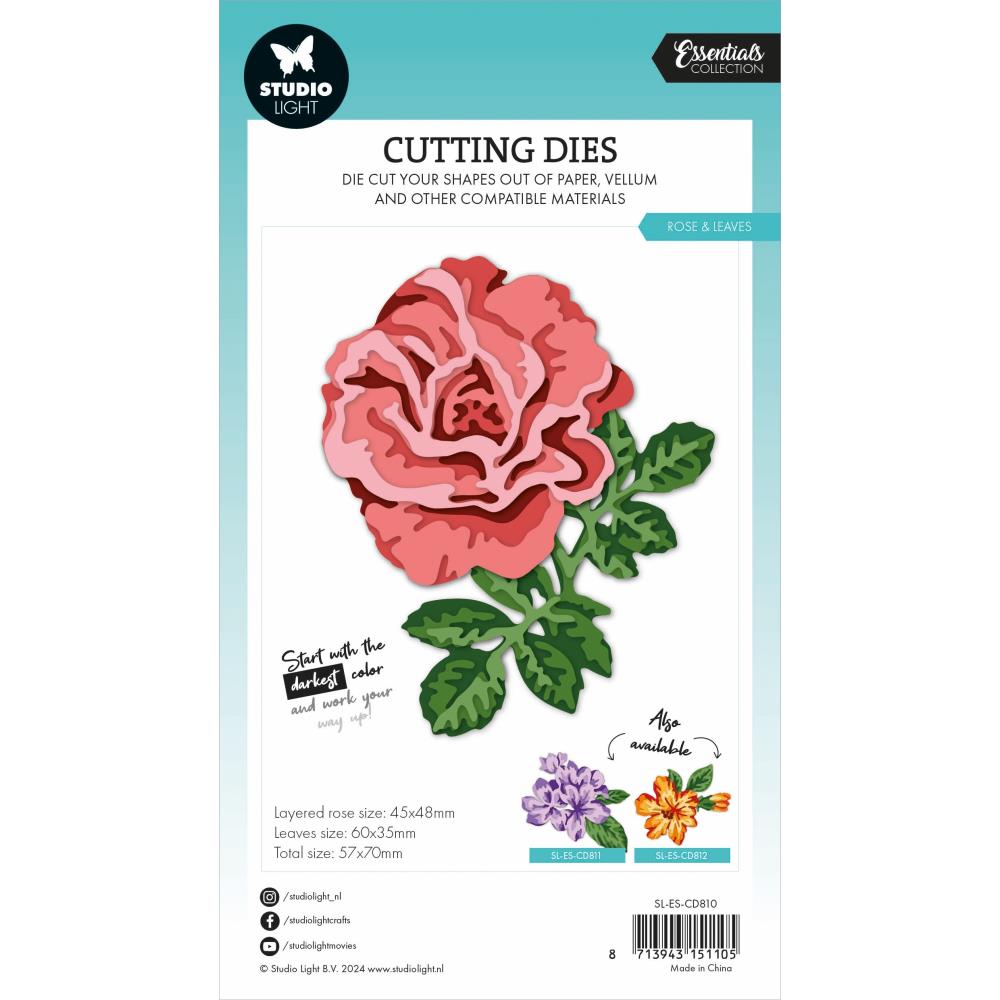 Studio Light Essentials Layered Cutting Die: Nr. 810, Rose & Leaves (5A0023H31G6KC)