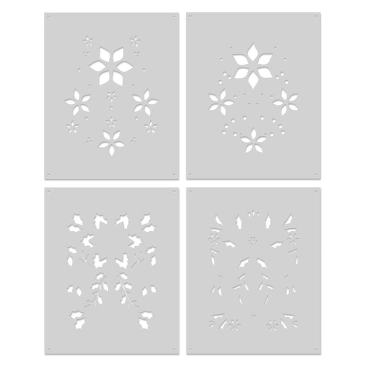 Hero Arts 5.25"X6.5" Color Layering Stencil Set: Poinsettia Pattern (5A002CFL1GFYS)