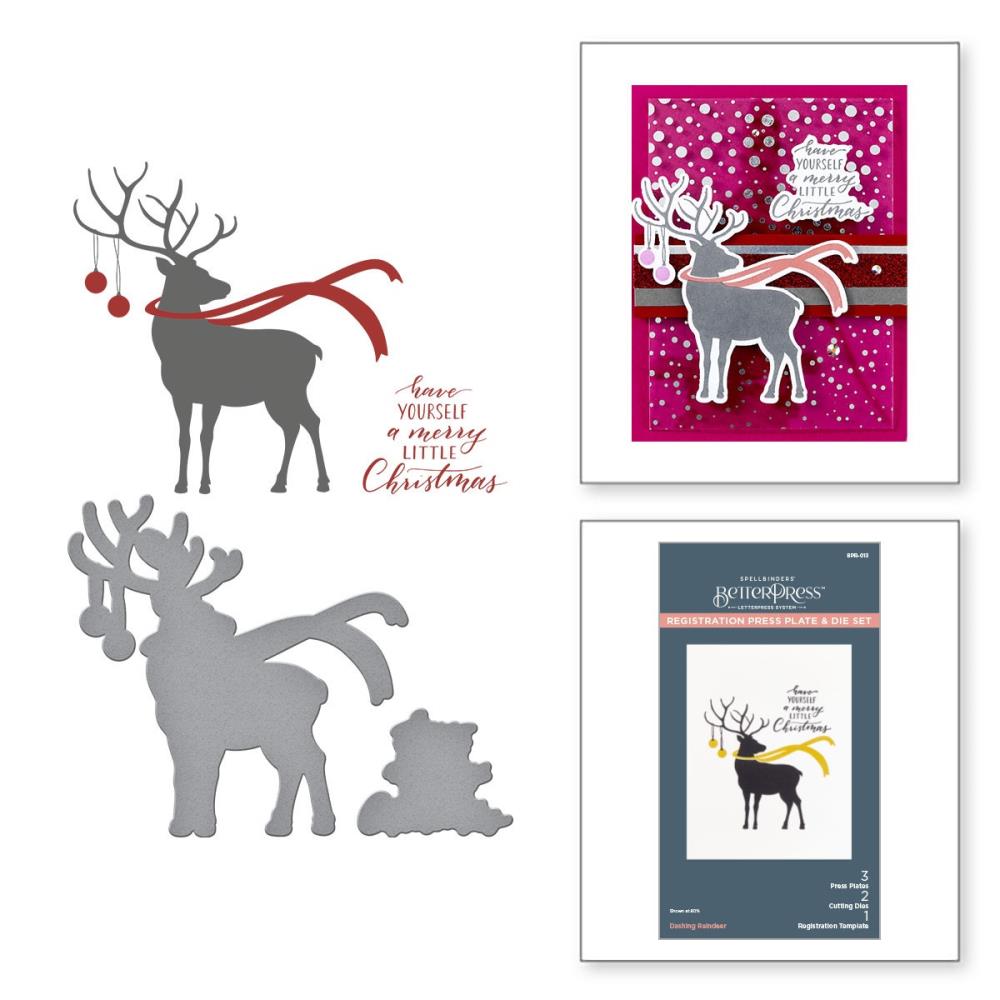 Spellbinders BetterPress Press Plate & Die Set: Dashing Reindeer (5A002C7Y1GFS3)