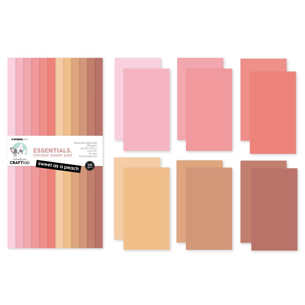 Studio Light Essentials Unicolor 11.8"X5.9" Paper Pad: Nr. 190, Sweet As A Peach, 24/Pkg (5A0023MY1G6KJ)