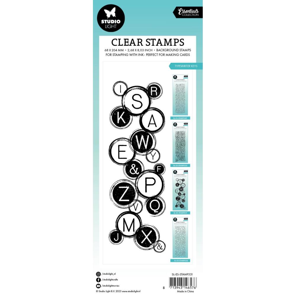 Studio Light Essentials Clear Stamp: Nr. 551, Typewriter Keys (STAMP551)