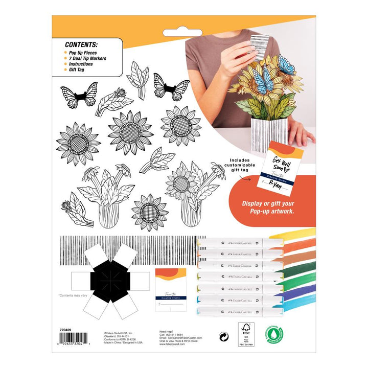 Faber Castell Pop Up Coloring Bouquet: Sunflowers & Butterflies (5A002BRG1GF8Y)