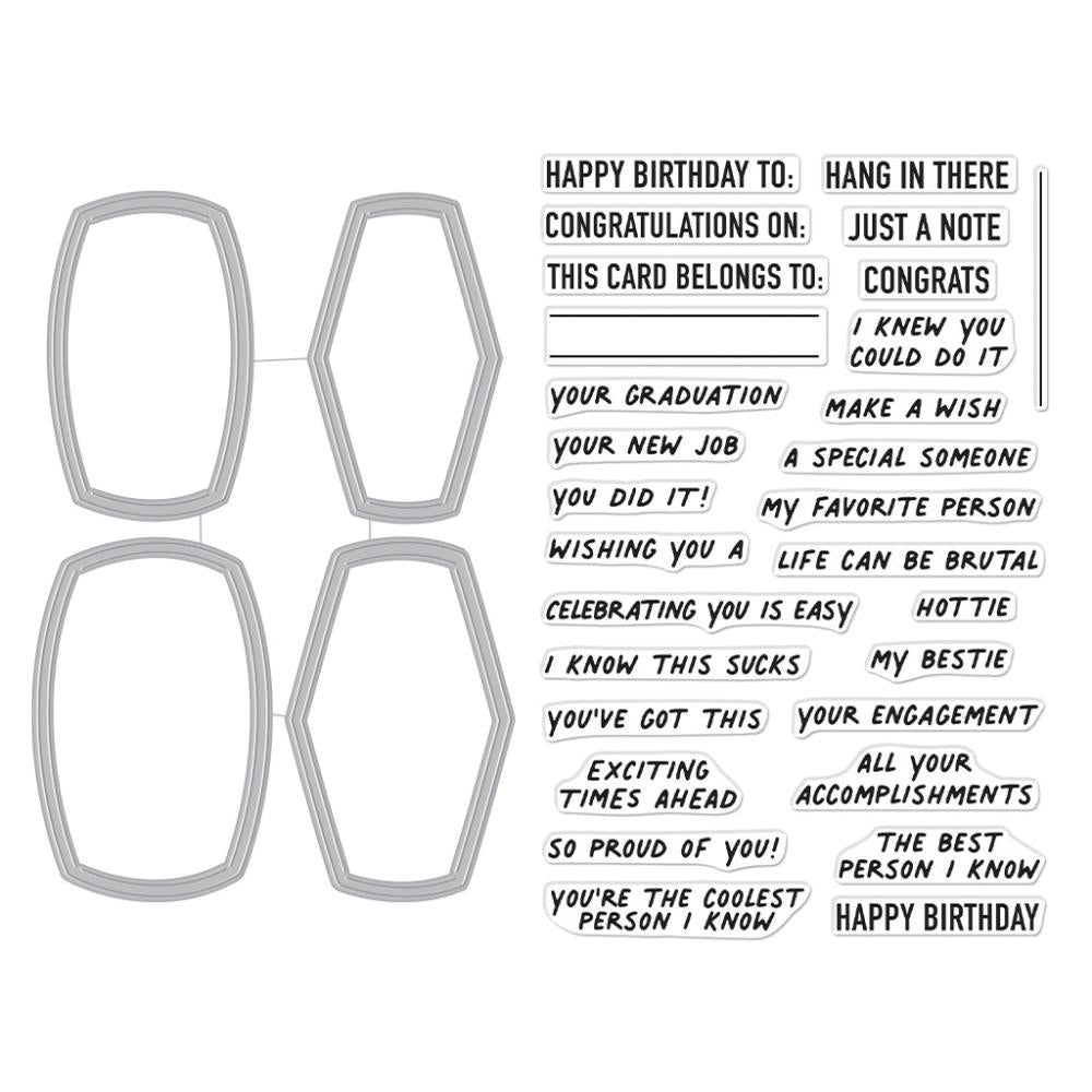 Hero Arts Stamp & Cut: HA + RT Composition Notebook Messages XL (HADC308)