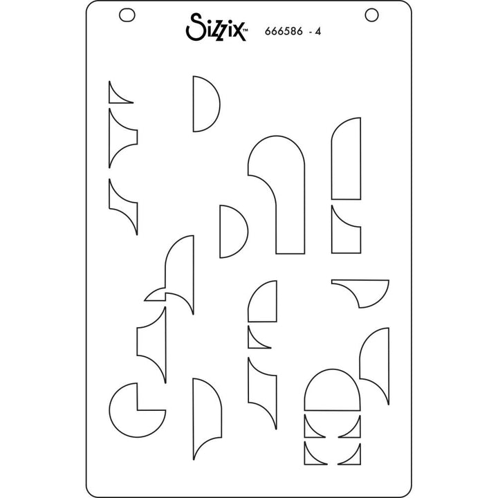 Sizzix A6 Layered Cosmopolitan Stencils: Around The Block, By Stacey Park 4/Pkg (666586)