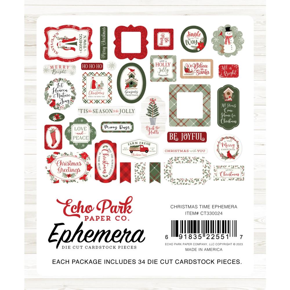 Echo Park Christmas Time Cardstock Ephemera: Icons (CT330024)