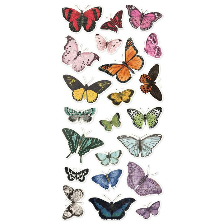 Simple Stories Simple Vintage Essentials Color Palette Foam Stickers: Butterfly & Floral, 39/Pkg (VCP22237)