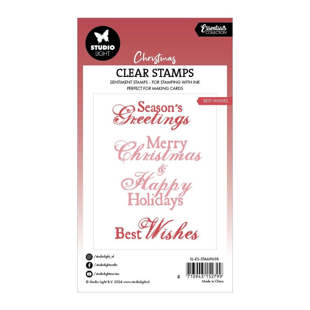 Studio Light Essentials Clear Stamp: Nr. 698, Best Wishes (5A0023HH1G6JF)