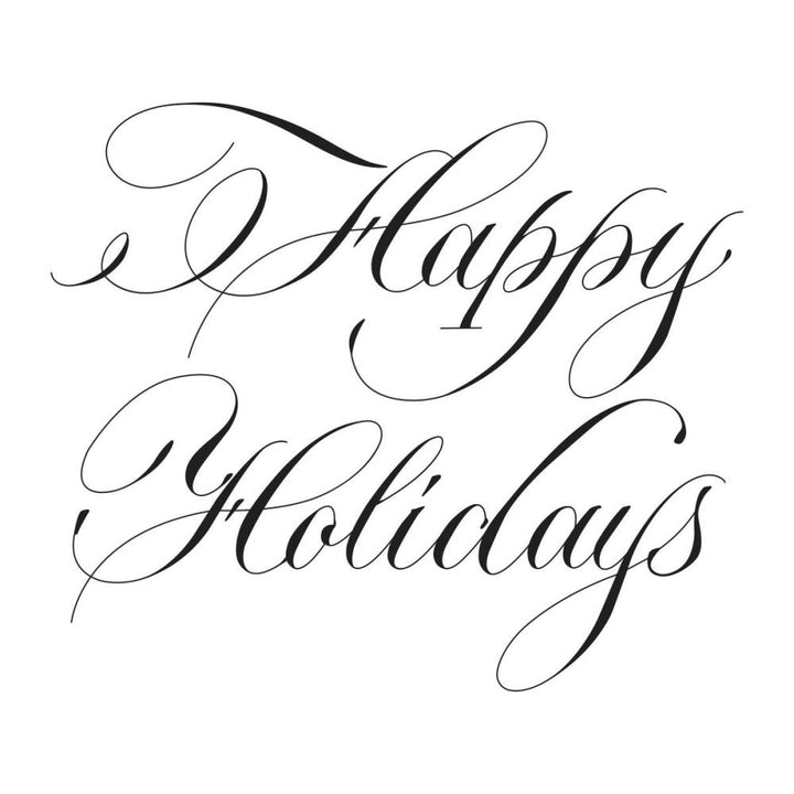 Spellbinders BetterPress Press Plate: Copperplate Happy Holidays, By Paul Antonio (5A002C761GFT0)