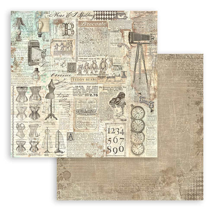 Stamperia Brocante Antiques Backgrounds 8"X8" Double-Sided Paper Pad, 10/Pkg (SBBS102)