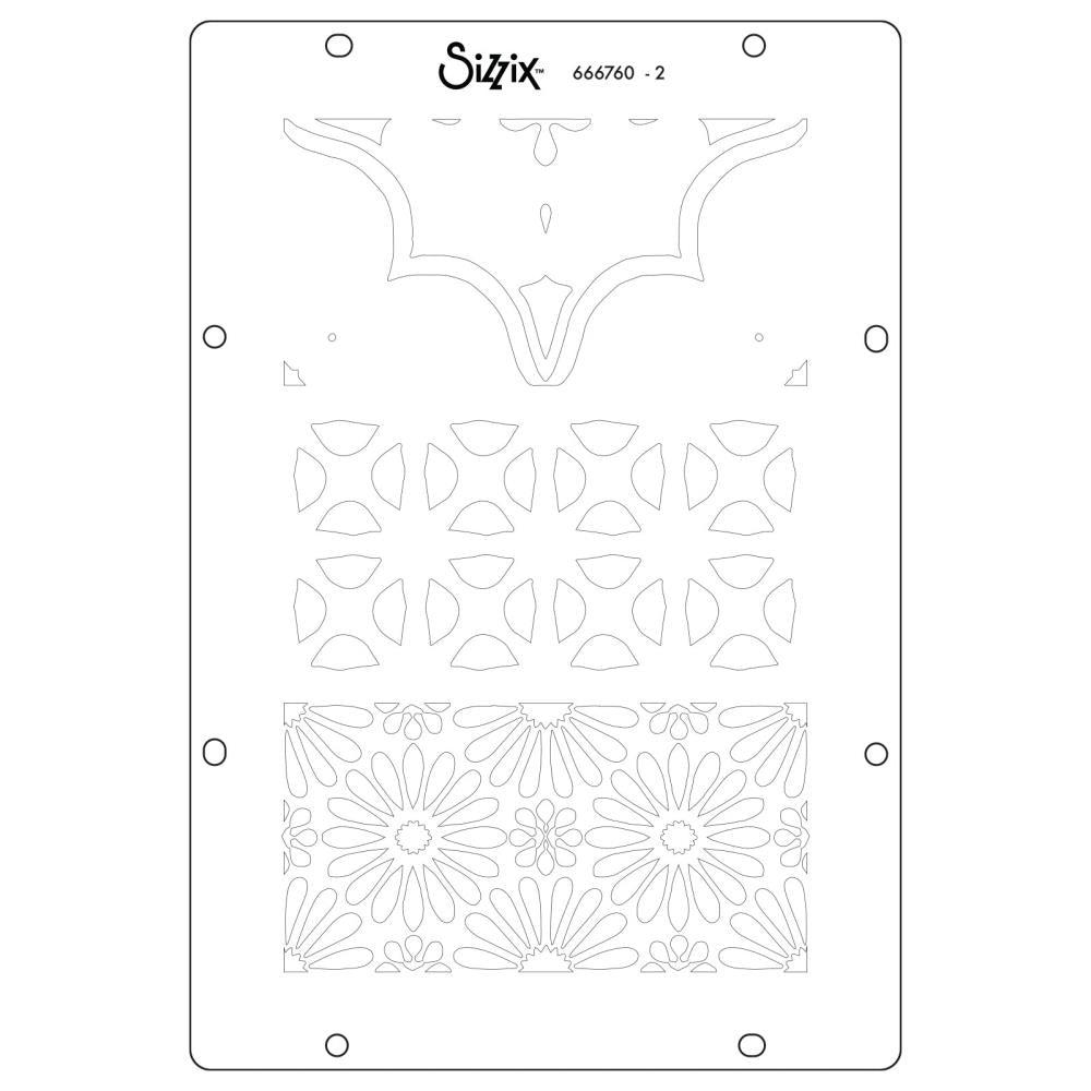 Sizzix Clear Stamp Set W/ Stencils: Geometric, 21/Pkg, By Vic Hollins (5A002BL61GF31)