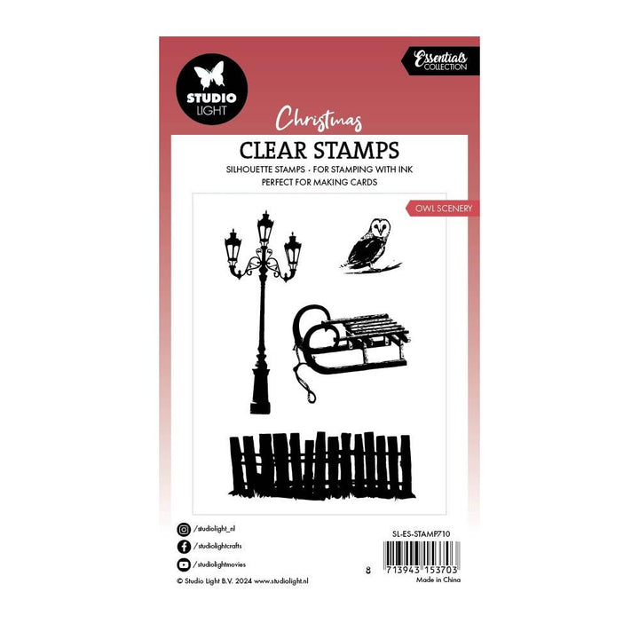 Studio Light Essentials Clear Stamps: Nr. 710, Owl Scenery (5A002BDF1GF0B)