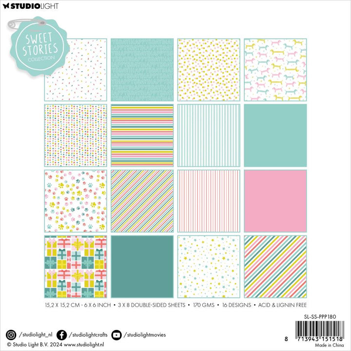 Studio Light Sweet Stories 6"X6" Paper Pad: Nr. 180, Birthday, 24/Pkg (5A0023KS1G6PW)