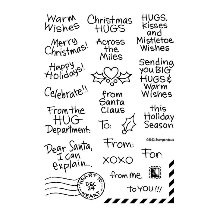 Stampendous Clear Stamp Set: Holiday Hugs Sentiments (STP205)