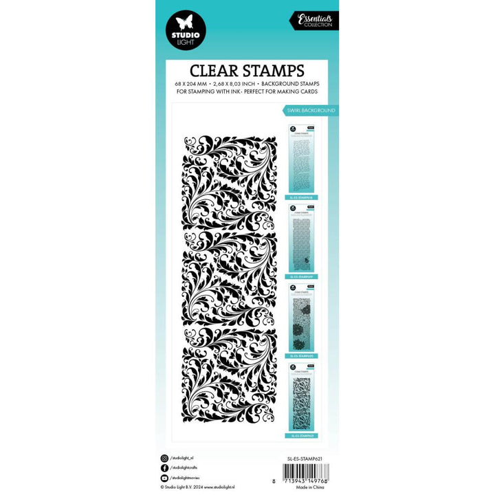 Studio Light Essentials Clear Stamps: Nr. 621, Swirl Background (STAMP621)