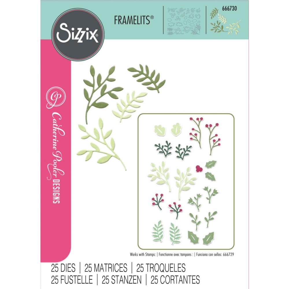 Sizzix Framelits Die Set: Happy Holly Days #2, 25/Pkg, By Catherine Pooler (5A00241M1G7BL)