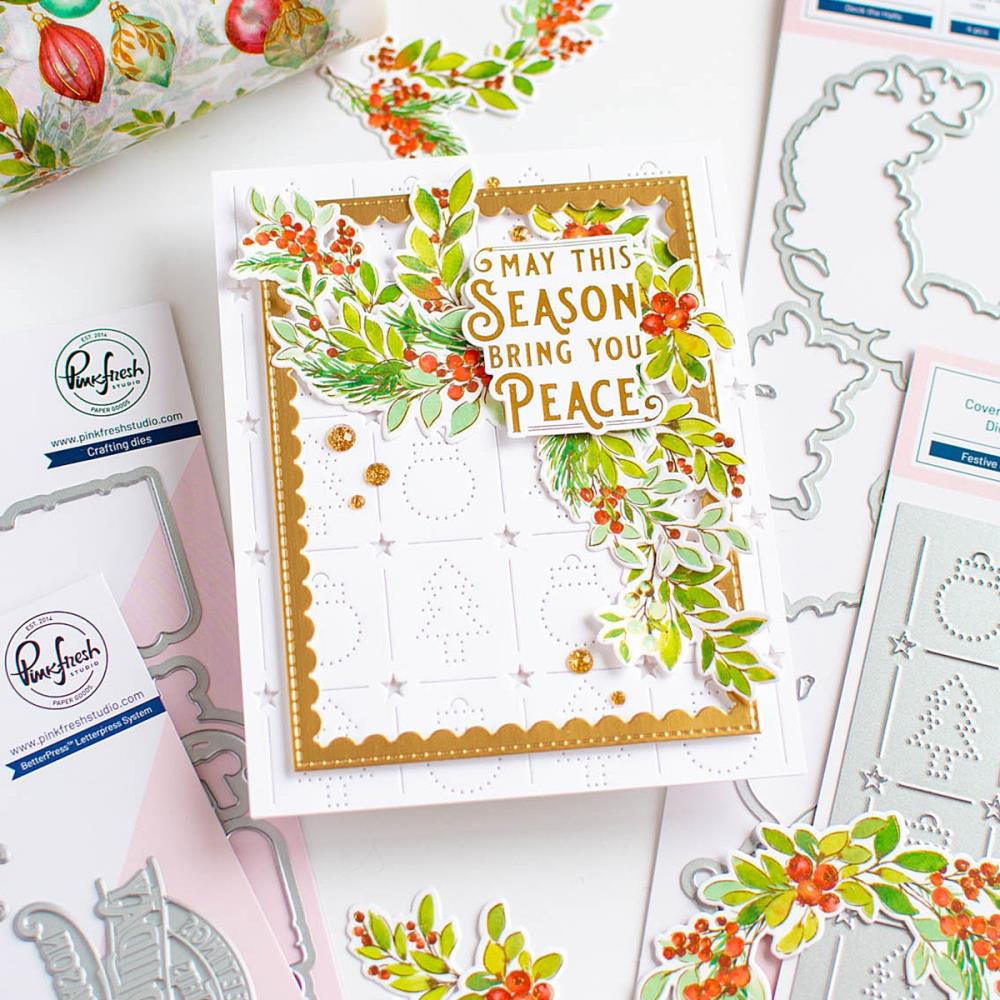 Pinkfresh Studio Die Set: Holiday Greetings Sentiments (5A002CLZ1GG4R)