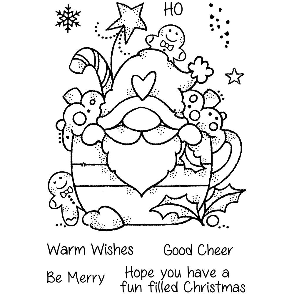Woodware 4"X6" Clear Stamp Singles: Gnome Christmas Cup (FRS1005)