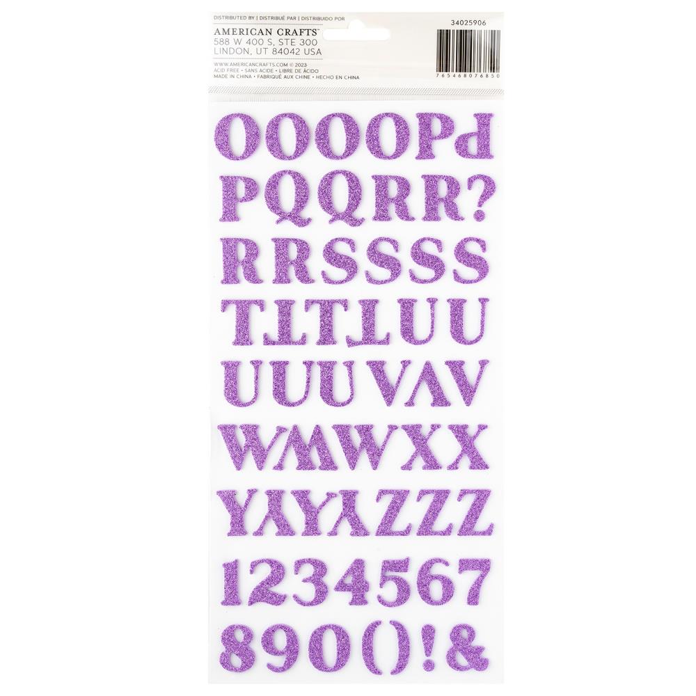 American Crafts Dreamer Thickers Stickers: Alpha, Glitter, 119/Pkg (34025906)