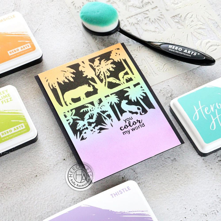 Hero Arts 6"X6" Stencil: Jungle Scene (5A002CSC1GG95)