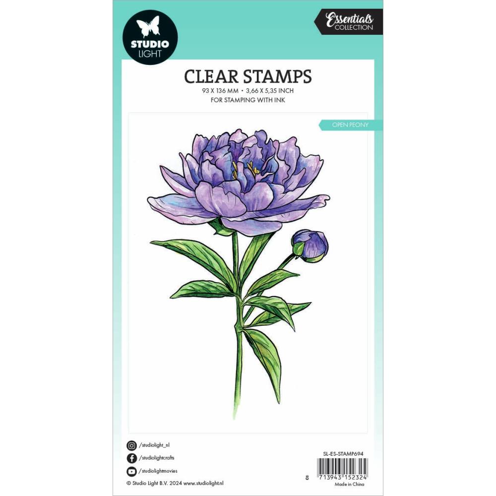 Studio Light Essentials Clear Stamp: Nr. 694, Open Peony (5A0023KB1G6N8)