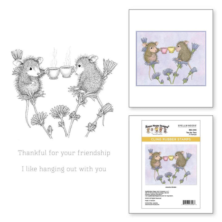 Stampendous House Mouse Cling Rubber Stamp: Tea For Two (RSC005)