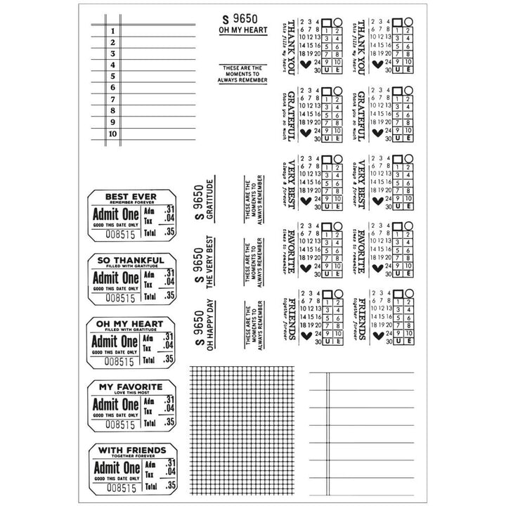 Sizzix/49 and Market A5 Clear Stamps With Framelits Die: Forever Journal Essentials (5A00241C1G7B0)