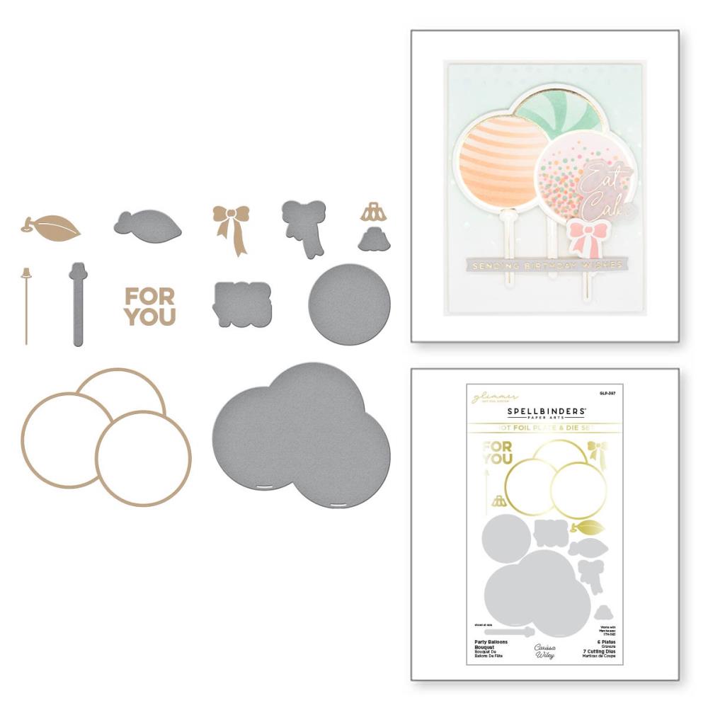 Spellbinders Glimmer Hot Foil Plate & Die Set: Party Balloons Bouquet (GLP397)