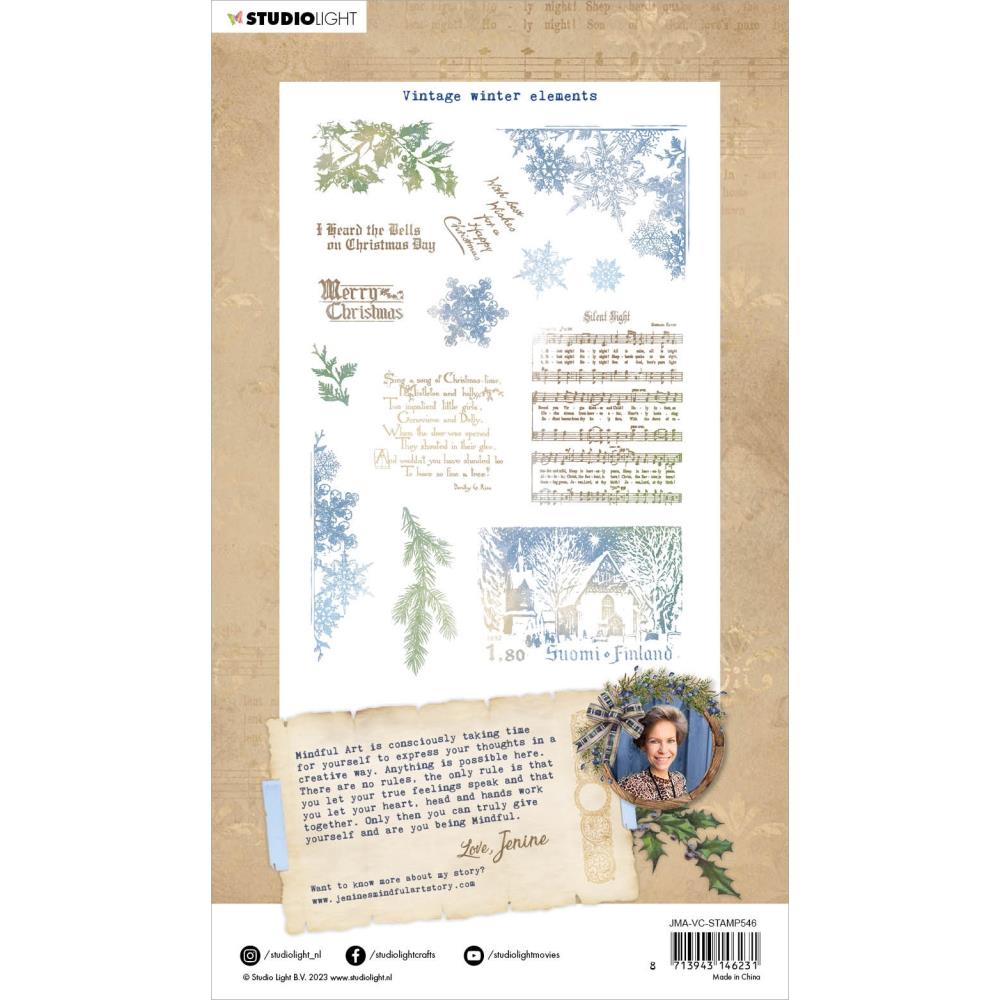 Studio Light Jenine's Mindful Art Clear Stamp: Nr. 546, Winter Elements (STAMP546)