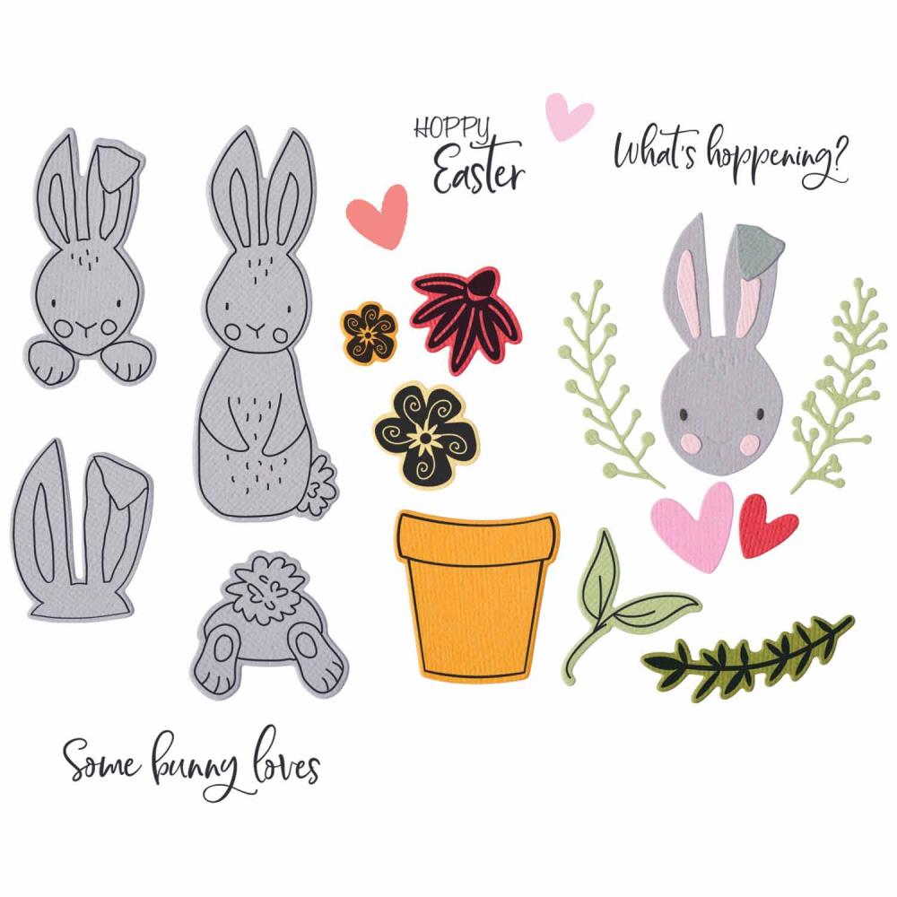 Sizzix Thinlits Die Set: Bunny Bits & Blooms #2, 15/Pkg, By Catherine Pooler (666795)