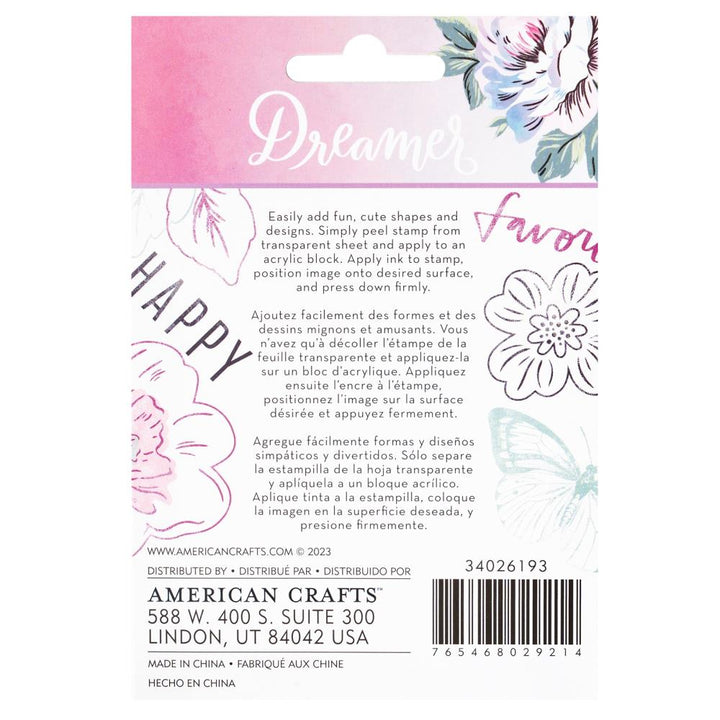 American Crafts Dreamer Clear Stamps, 9/Pkg (34026193)