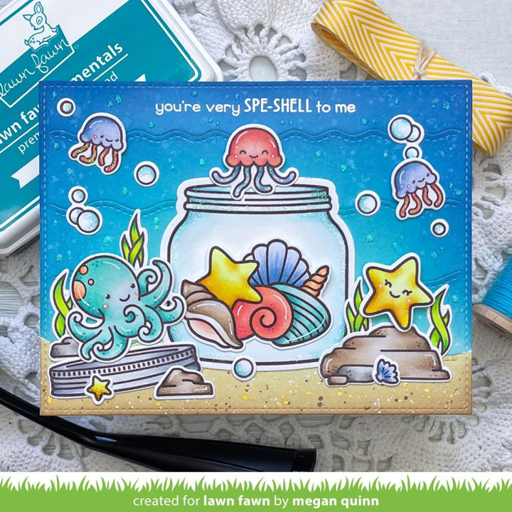 Lawn Fawn 4"X6" Clear Stamps: How You Bean? Seashell Add-On, 34/Pkg (LF3169)