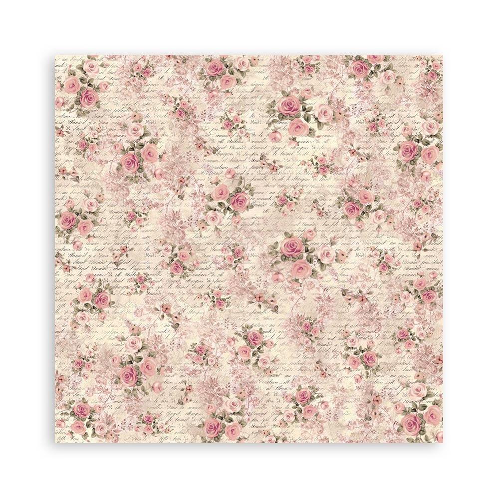 Stamperia Shabby Rose 12"X12" Polyester Fabric, 4/Pkg (5A00254P1G830)