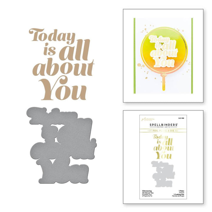 Spellbinders Glimmer Hot Foil Plate & Die Set: All About You (GLP389)