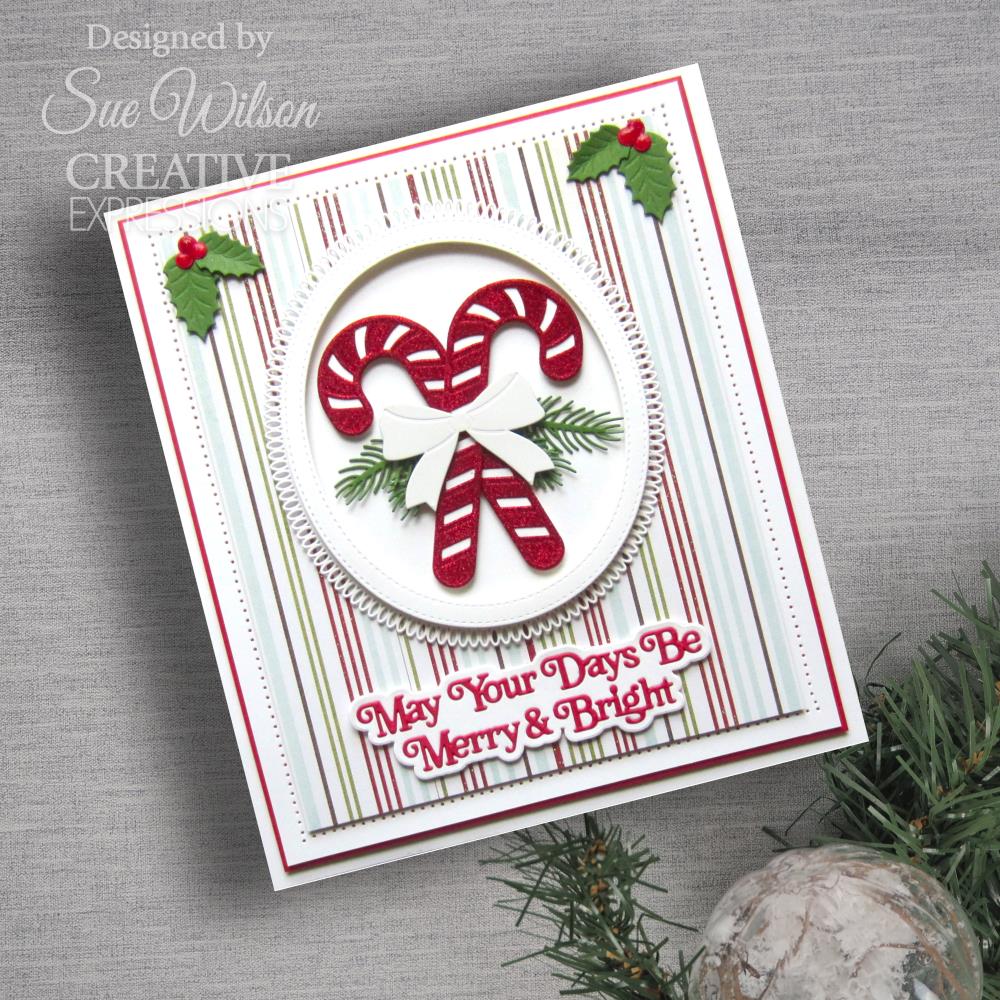 Creative Expressions Craft Dies: Festive Candy Canes, By Sue Wilson (5A00283H1GB5B)