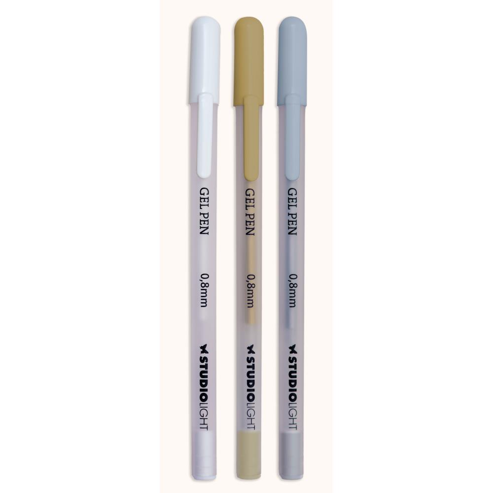 Studio Light Essentials Gel Pens: Nr. 01, White, Gold & Silver, 3/Pkg (5A0023LB1G6LW)