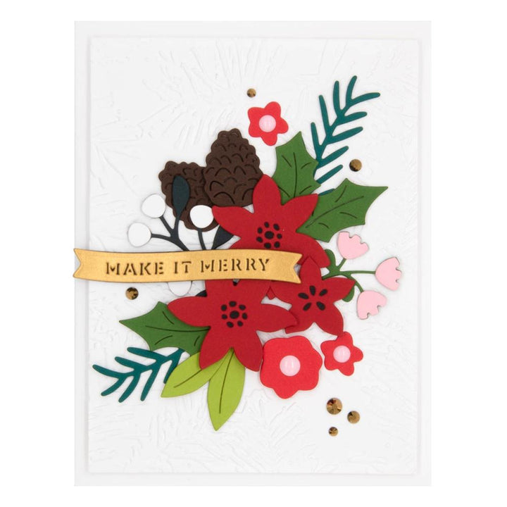 Spellbinders Make It Merry Etched Dies: Make It Merry Floral (S41288)