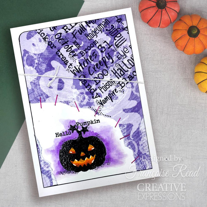 Woodware 3"X4" Clear Stamp Singles: Mini Halloween Background (5A002B691GDN7)