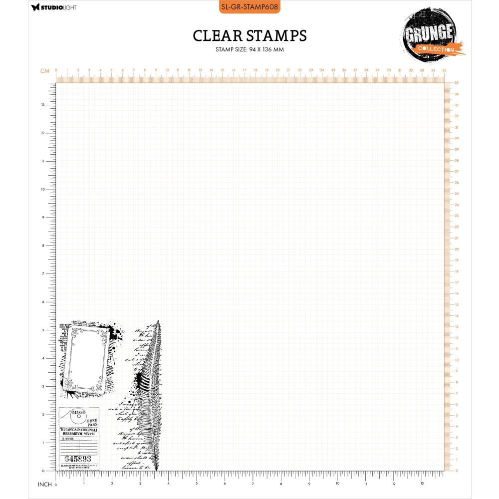 Studio Light Grunge Clear Stamp: Nr. 608, Vintage Labels (STAMP608)