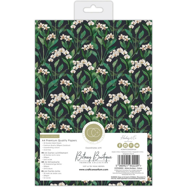 Craft Consortium Botany Boutique A4 Double-Sided Paper Pad, 20/Pkg (5A0023C71G6CF)