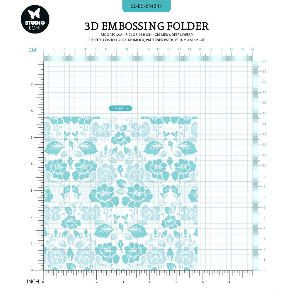 Studio Light Essentials Embossing Folder: Nr. 17, Flower Pattern (LESEMB17)